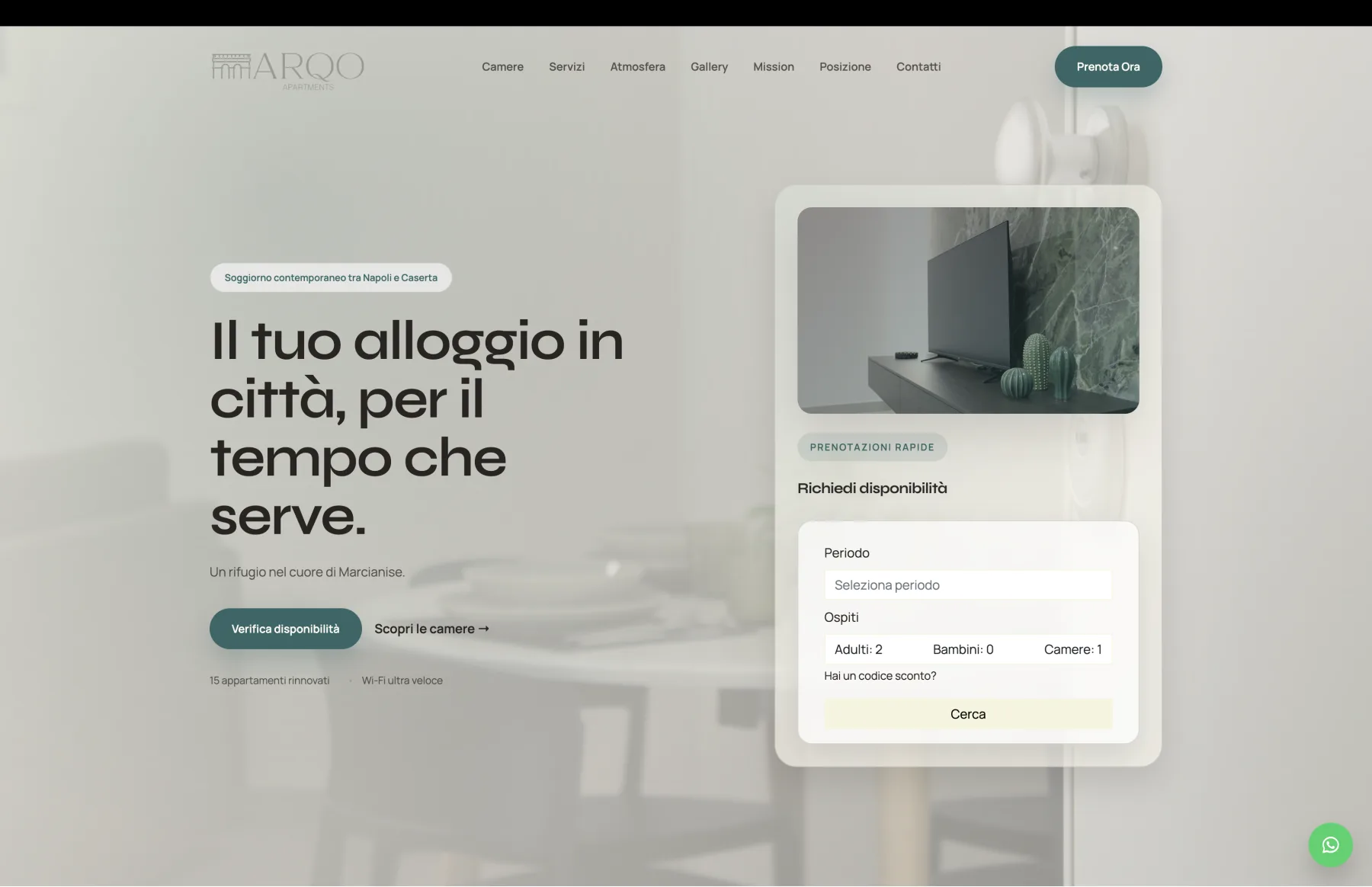 Homepage del sito ARQO