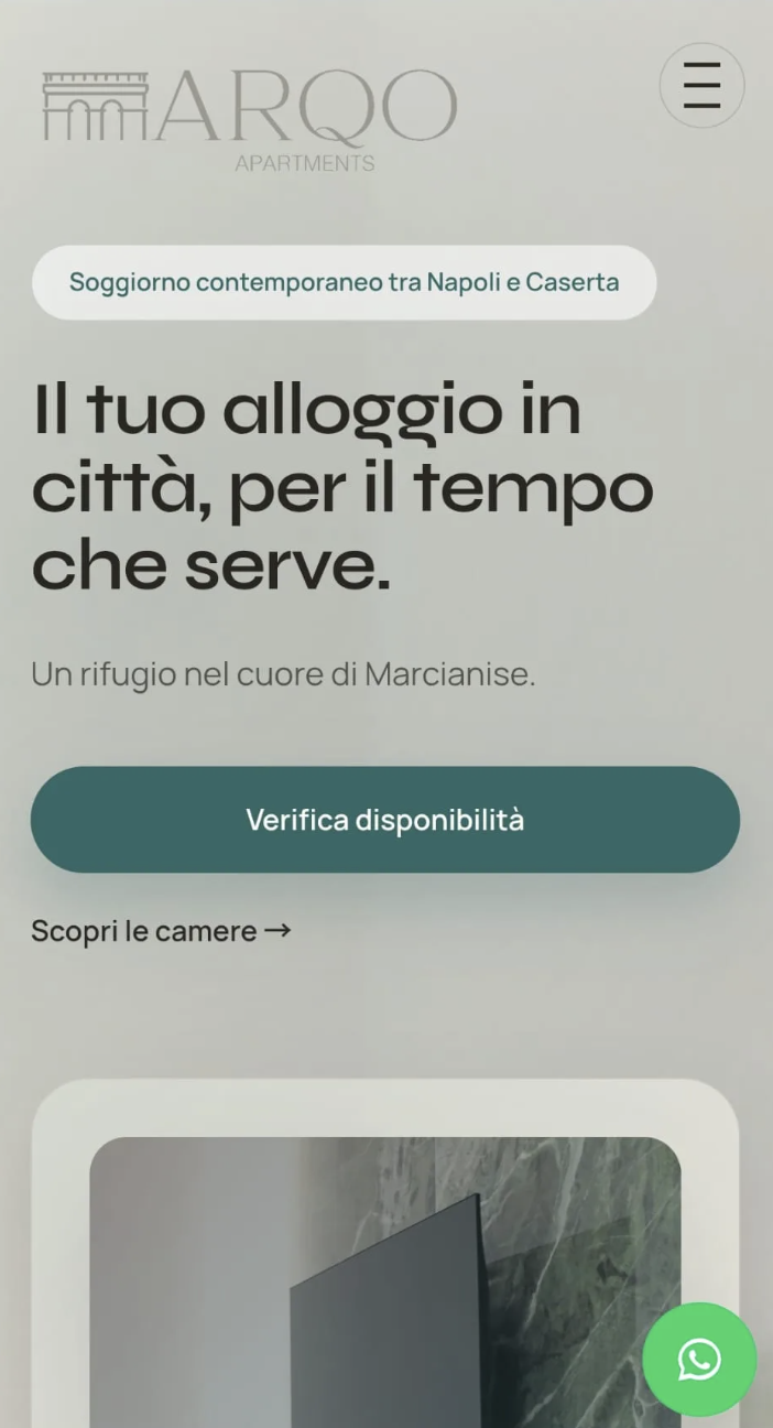 Versione mobile del sito ARQO